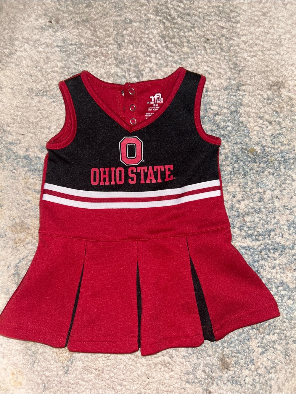 TF Athletics Ohio State Girls' Red & Black Tank Top Cheer Dress